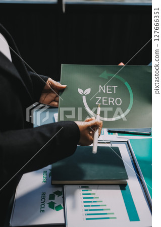 Sustainable development with renewable energy solutions, ecology concept, green business. 127666351