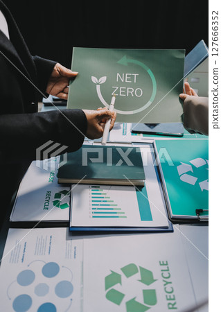 Sustainable development with renewable energy solutions, ecology concept, green business. 127666352