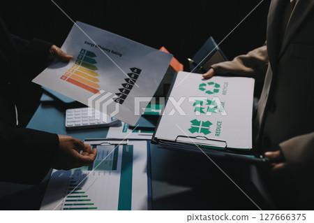 Sustainable development with renewable energy solutions, ecology concept, green business. Sustainable development with renewable energy solutions, ecology concept, green business. 127666375