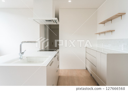 Newly built home's system kitchen and kitchen storage Newly built home's system kitchen and kitchen storage 127666568