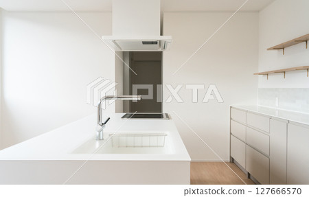 Newly built home's system kitchen and kitchen storage Newly built home's system kitchen and kitchen storage 127666570