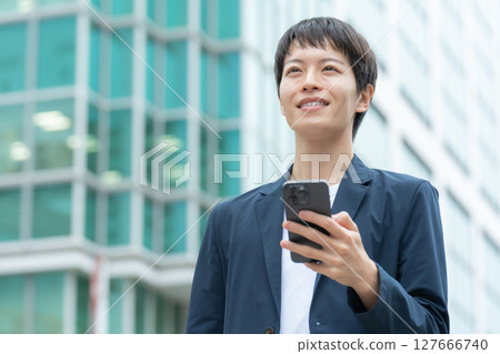 Male casual business smartphone 127666740