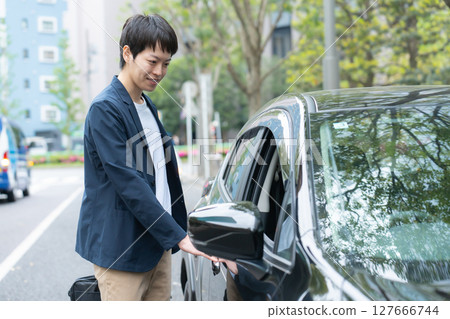 Men's casual business car 127666744