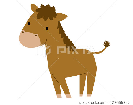 可愛的馬圖 127666862