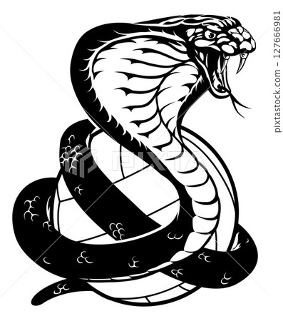Cobra Snake Volleyball Ball Mascot Cobra Snake Volleyball Ball Mascot 127666981