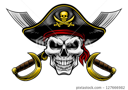Skull Pirate Crossbones Cross Cutlass Swords Skull Pirate Crossbones Cross Cutlass Swords 127666982
