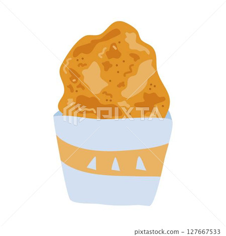 Taiwanese fried chicken famous street food illustration 127667533