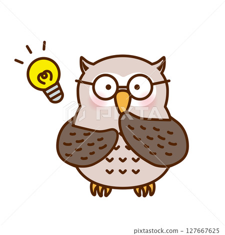 Cute illustration of an inspired owl 127667625