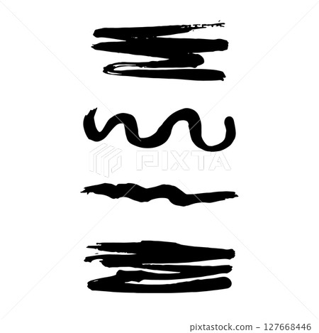 Black Brush strokes isolated on white background. Dry Brush Strokes and Scratches Retro Grunge Background. Vector brush stroke texture. Black ink, paint splatter. Black Brush strokes isolated on white background. Dry Brush Strokes and Scratches Retro Grunge Background. Vector brush stroke texture. Black ink, paint splatter. 127668446