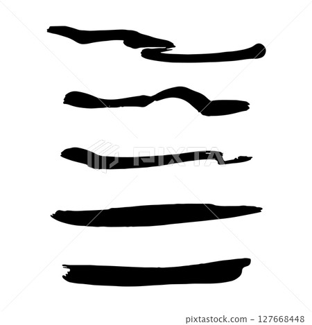 Black Brush strokes isolated on white background. Dry Brush Strokes and Scratches Retro Grunge Background. Vector brush stroke texture. Black ink, paint splatter. Black Brush strokes isolated on white background. Dry Brush Strokes and Scratches Retro Grunge Background. Vector brush stroke texture. Black ink, paint splatter. 127668448