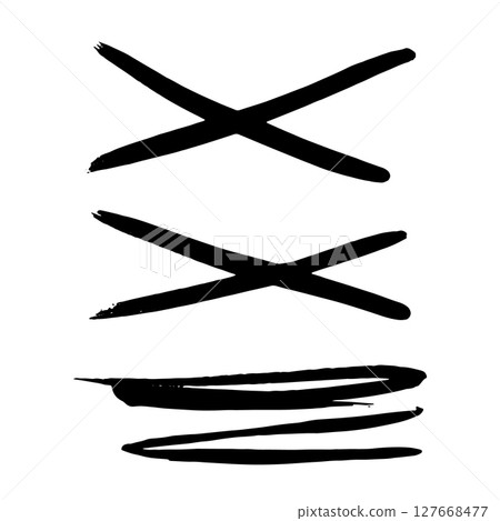 Black Brush strokes isolated on white background. Dry Brush Strokes and Scratches Retro Grunge Background. Vector brush stroke texture. Black ink, paint splatter. Black Brush strokes isolated on white background. Dry Brush Strokes and Scratches Retro Grunge Background. Vector brush stroke texture. Black ink, paint splatter. 127668477