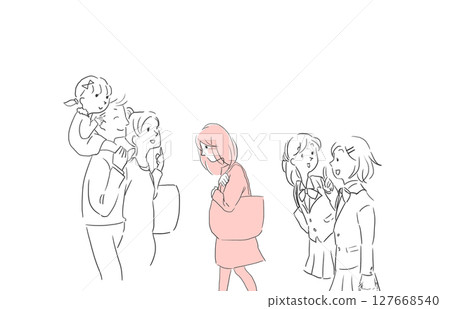 Illustration of a young woman having trouble 127668540