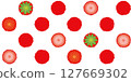 Strawberry polka dot pattern 127669302