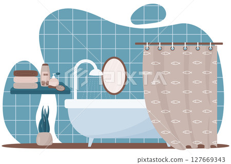bathroom interior illustration 127669343