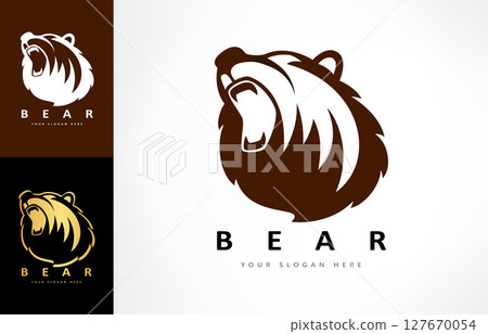 Roaring bear logo vector. Animal design 127670054