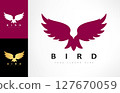 Bird logo vector. Bird in flight design 127670059