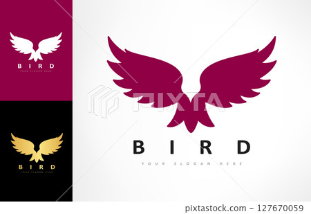 Bird logo vector. Bird in flight design 127670059