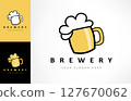 Mug of beer with foam logo vector. Drink design. Brewery symbol 127670062