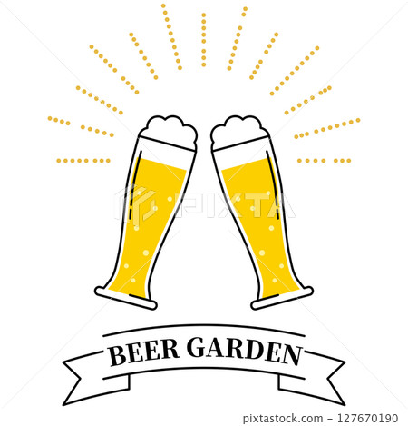 簡約時尚的啤酒花園標題插圖 127670190