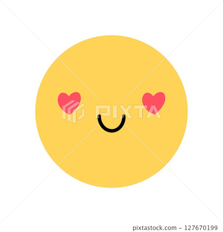 Cute yellow smile icon Cute yellow smile icon 127670199