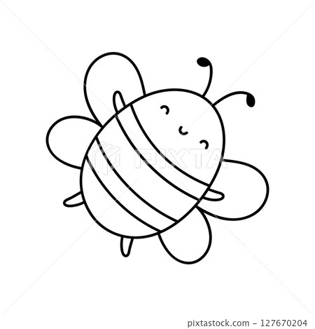 Happy flying bee 127670204