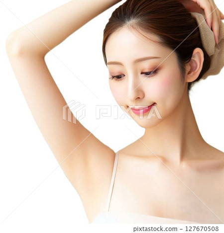 女人斜向下看 127670508