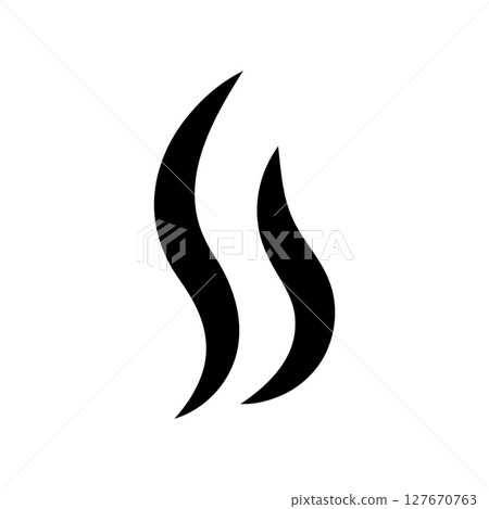 閃爍蒸氣的插圖。熱食的熱度、氣味和香氣的卡通效果圖示。閃爍的火焰 127670763