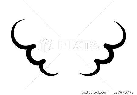 Illustration of flickering steam or vapor. Cartoon effect icon of heat, smell, and aroma of hot food. 127670772