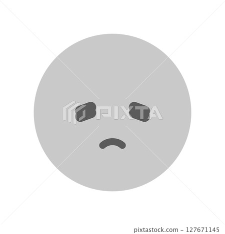Emoji of a sad, depressed face - Image of a negative emotion with a disappointed or dejected expression 127671145