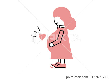 Illustration of a relaxed pregnant woman Illustration of a relaxed pregnant woman 127671219