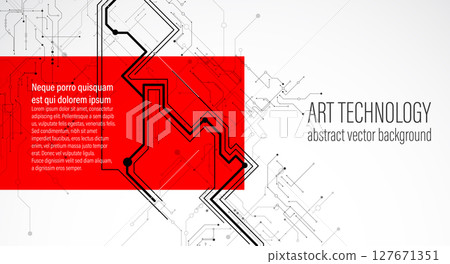 Digital circuit visualization vector background. Pattern with interconnected lines, nodes. Digital circuit visualization vector background. Pattern with interconnected lines, nodes. 127671351