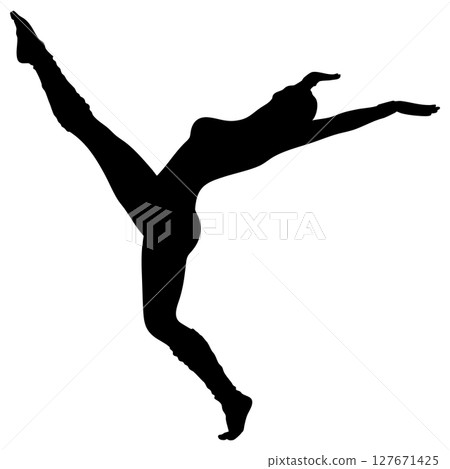 Silhouette of dancing woman 127671425