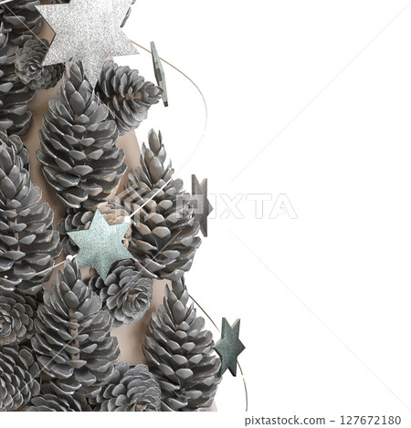Christmas tree with decorations, isolate on a transparent background, 3d illustration, cg render Christmas tree with decorations, isolate on a transparent background, 3d illustration, cg render 127672180