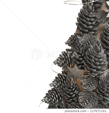 Christmas tree with decorations, isolate on a transparent background, 3d illustration, cg render Christmas tree with decorations, isolate on a transparent background, 3d illustration, cg render 127672181