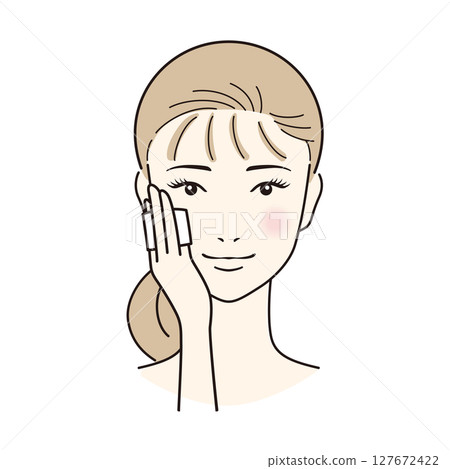 一位長髮女子正在做皮膚護理 一位長髮女子正在做皮膚護理 127672422