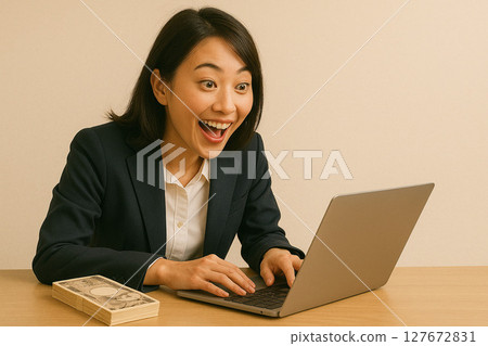 A woman who is happy with her business success A woman who is happy with her business success 127672831