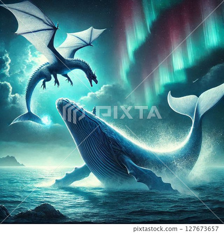 Arctic whale illustration Arctic whale illustration 127673657