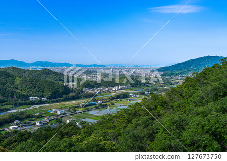 [續日本百座城堡] 一宮城：從德島縣德島市本丸1號眺望德島平原 127673750