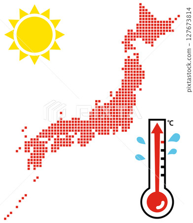 日本列島氣溫上升 日本列島氣溫上升 127673814