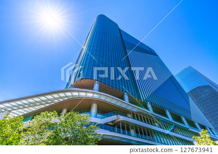 Tokyo cityscape, Japan, June. View of Takanawa Gateway City in front of Takanawa Gateway Station, etc. Tokyo cityscape, Japan, June. View of Takanawa Gateway City in front of Takanawa Gateway Station, etc. 127673941
