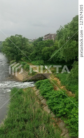 The fast-flowing Hirose River seen from Ushigoe Bridge The fast-flowing Hirose River seen from Ushigoe Bridge 127674305