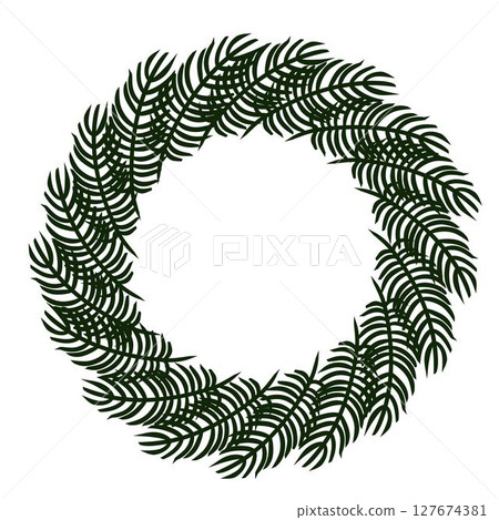 Spruce wreath Frame circle round template. Vector graphic line ink illustration. design for fashion graphics, textile prints, fabrics, wallpapers. for bedsheets, pajamas, wrapping papers. Spruce wreath Frame circle round template. Vector graphic line ink illustration. design for fashion graphics, textile prints, fabrics, wallpapers. for bedsheets, pajamas, wrapping papers. 127674381