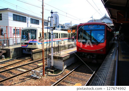 Railway line to "Kurama, Kibune" and "Mount Hiei"... [Eizan Electric Railway] Demachiyanagi Station 127674992
