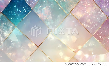 Sparkling dream cute jewel and gold frame pink background design 127675106