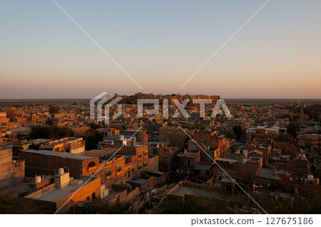 Jaisalmer Fort at dusk 127675186