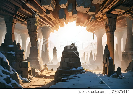 遊戲背景:奇異的岩石、古代遺跡、地下城風景 遊戲背景:奇異的岩石、古代遺跡、地下城風景 127675415