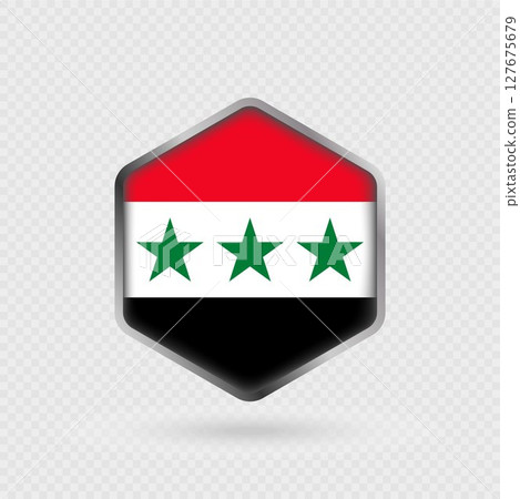 Syria Flag Icon in Hexagon Shape. 127675679