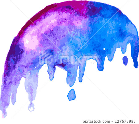 Violet and Blue Hand Drawn Watercolor Drops Round Vector Banner Violet and Blue Hand Drawn Watercolor Drops Round Vector Banner 127675985