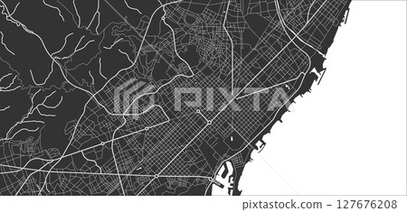 Layered editable vector illustration outline of Barcelona,Spain. 127676208