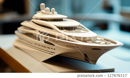 Modern Ship model. Hobbies and collecting concept Modern Ship model. Hobbies and collecting concept 127676317